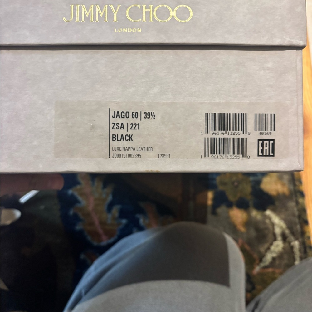 Jimmy Choo Black and Gold Block Heel Sandals - Picture 5 of 5